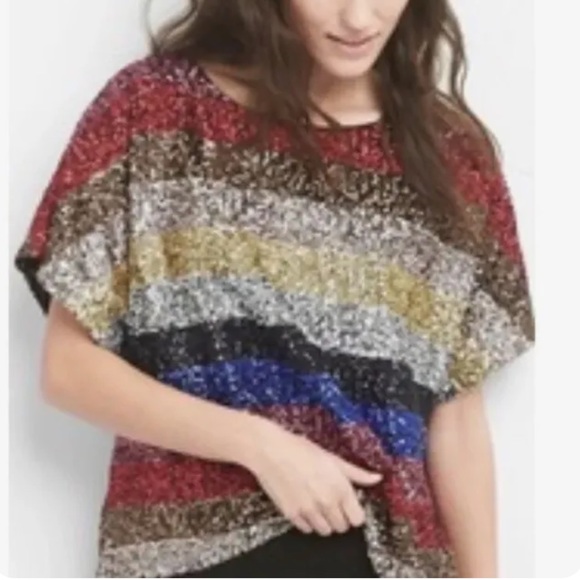 GAP Tops - GAP NWOT❗️2017 Vintage Sequin Striped Dolman Sleeve Top